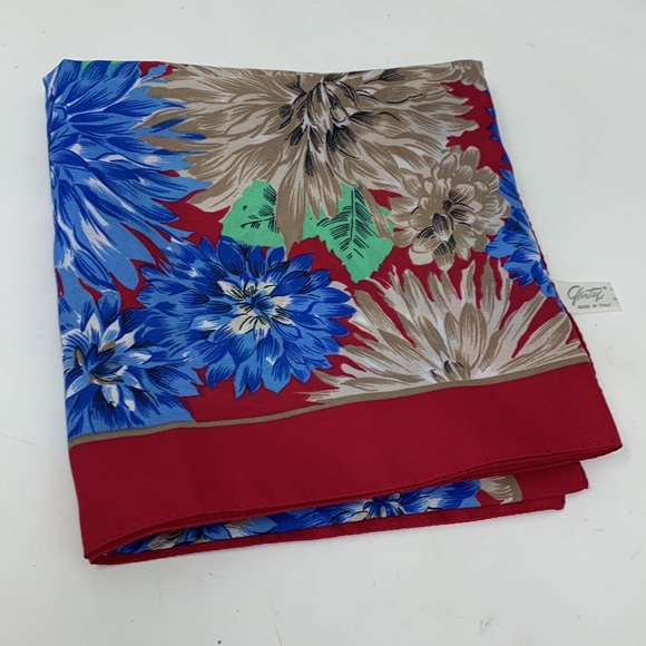 Vintage Glentex red floral sheer scarf - Picture 4 of 5